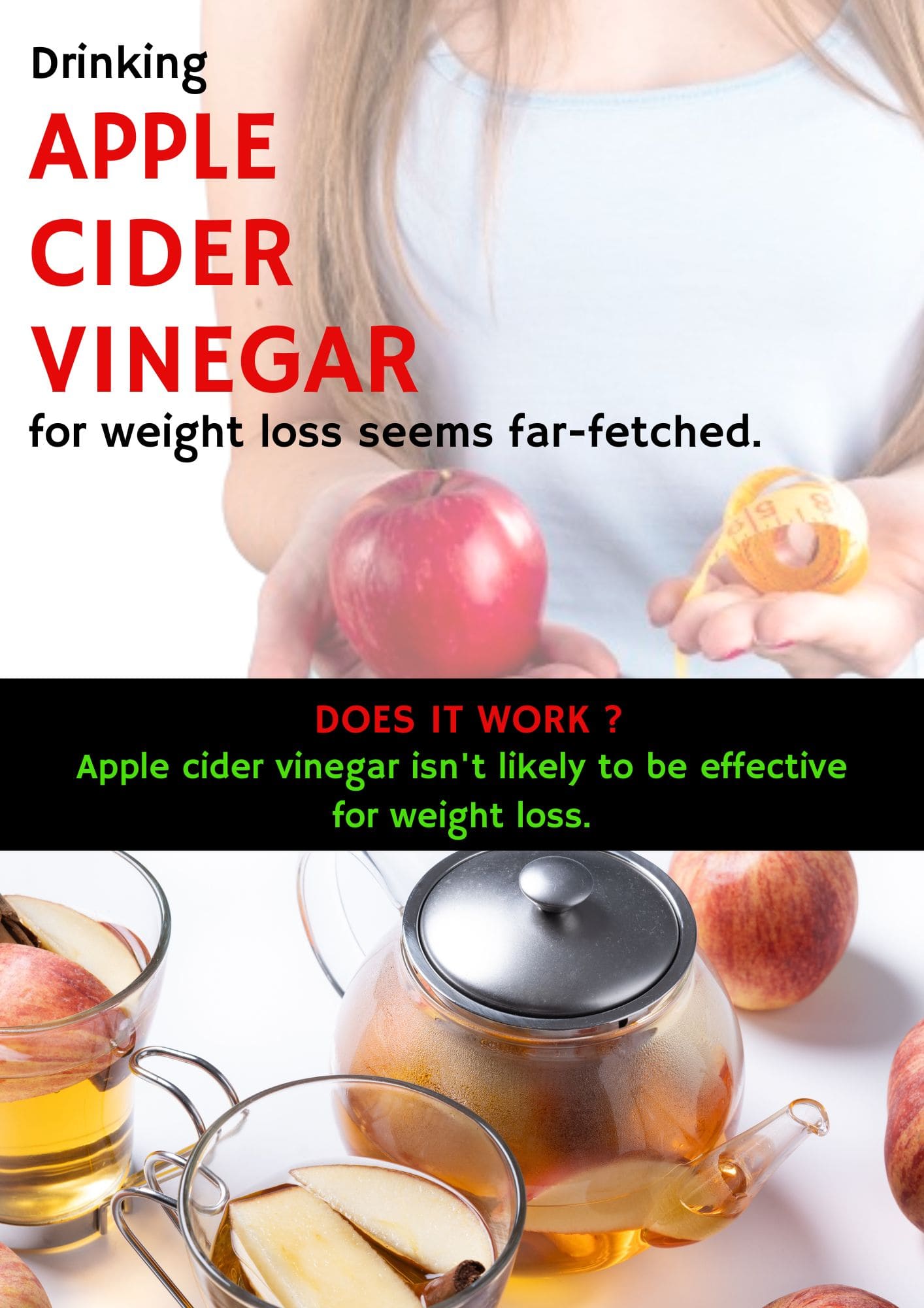 Drinking  APPLE CIDER VINEGAR for weight loss seems far-fetched.  Does it work?